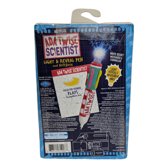 Ada Twist Scientist Light & Reveal Pen And Notebook W/Lights & Sounds Toy-- New - Picture 4 of 4